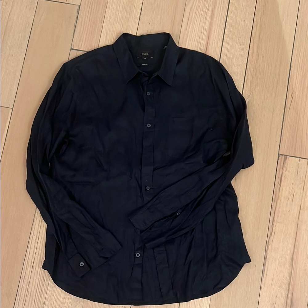 Men's Vince navy linen Shirt